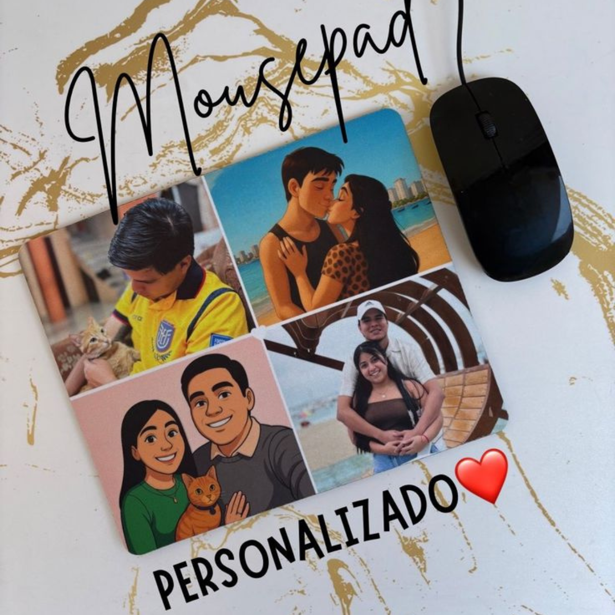Personalized Stitched Edge Mouse Pad – Custom Photo Printed Non-Slip Rubber Base Gaming & Desk Mat