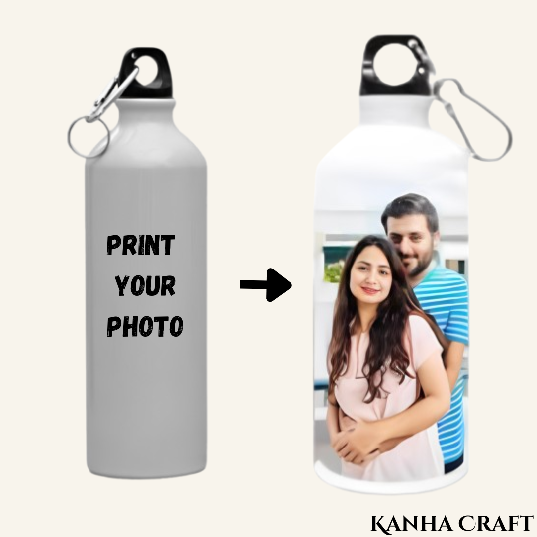 Customized Photo Printed Sipper Water Bottle – White - Best Quality