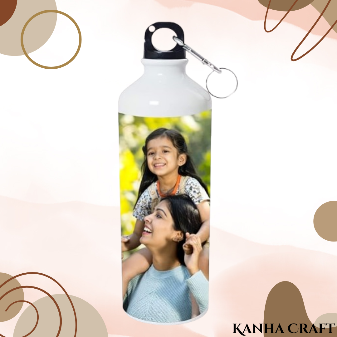 Customized Photo Printed Sipper Water Bottle – White - Best Quality