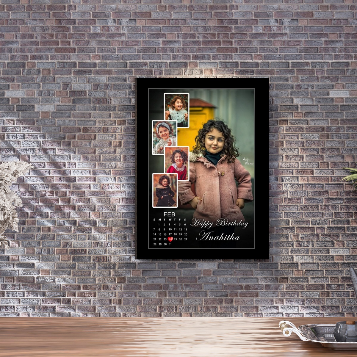 Personalized Birthday Calendar Photo Frame with Photos & Custom Name (25.5 cm x 35.5 cm)