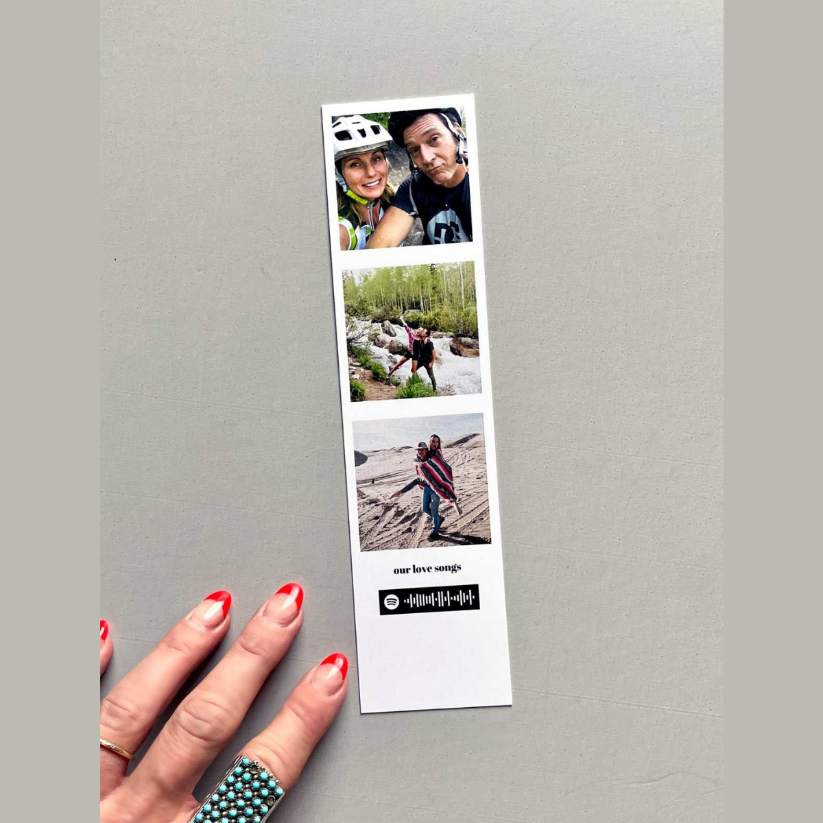Personalized Photobooth Bookmark Style Fridge Magnet Strip (2.5 x 10 Inch) Set of 2